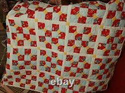 Beautiful Hand Made Vintage Boe Tie Country Farmhouse Quilt 82 X 65 Estate