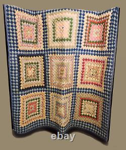 Beautiful Old Antique Multicolored Hand Stitched Great Traditional Pattern 60x70