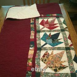 Beautiful Queen size Vintage Quilt, AUTUMN SPLENDOR, Amish Hand Made