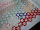 Beautiful Vintage 30s Tiny Touching Stars Feedsack Quilt 76x68