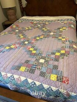 Beautiful Vintage 68 X 80 Double Bed Size Patchwork Quilt