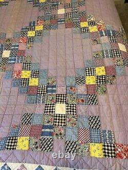 Beautiful Vintage 68 X 80 Double Bed Size Patchwork Quilt