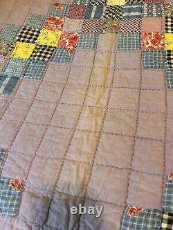 Beautiful Vintage 68 X 80 Double Bed Size Patchwork Quilt