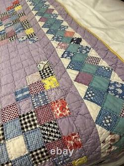 Beautiful Vintage 68 X 80 Double Bed Size Patchwork Quilt