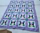 Beautiful Vintage Hand-crafted Quilt Vgc Lovely Lavender Color Warm Quilt