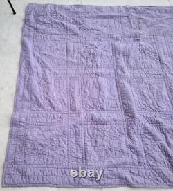 Beautiful Vintage Hand-Crafted Quilt VGC LOVELY LAVENDER COLOR WARM QUILT
