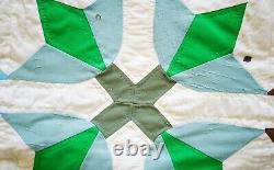 Beautiful Vintage Hand Stitched QUILT with a Tulip Kaleidoscope Design 105 x 85