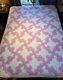 Beautiful Vintage Handmade Lilac Purple Drunkards Path Quilt 61 X 76