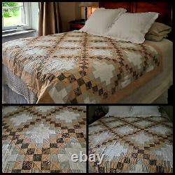 Beautiful Vintage Handmade Quilt Harvest Fall Colors Full Excellant Condition