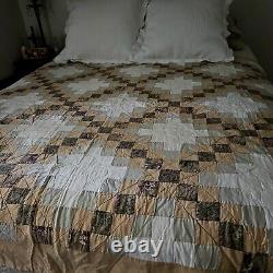 Beautiful Vintage Handmade Quilt Harvest Fall Colors Full Excellant Condition