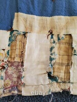 Beautiful antique 1930's 1940's vintage quilt Homemade Quilted Quilt 67x82 (H1)