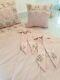 Blush Pink Cot Bedding Vintage Style Baby Girl Quilt Pillow Cover Cushion, Bows