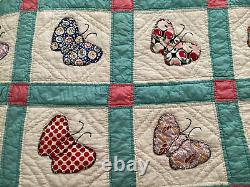 CHEERY 1930's Applique BUTTERFLY Quilt with FEEDSACK Fabrics