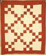 Classic Vintage 1880's Red & White Nine Patch Antique Crib Quilt