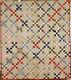 Classic Vintage Nine Patch Antique Patchework Quilt 19th Century Fabrics