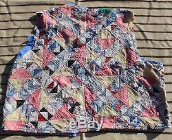 CLEAN VINTAGE 1930s PATCHWORK CLOWN /HOBO COSTUME MADE FROM ANTIQUE c. 1890 QUILT