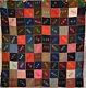 Colorful Vintage Wool One Patch Checkerboard Antique Quilt Signed & Dated 1923