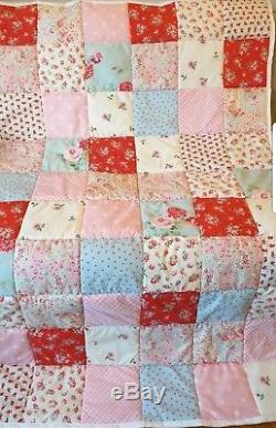 Cath Kidston Quilt VINTAGE STYLE PATCHWORK QUILT BED SOFA BLANKET THROW HANDMADE