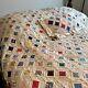 Cathedral Window Quilt Hand Stitched With Pillow 78x85 Full Vintage