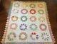 Colorful- Dresden Plate Vintage Quilt -1930s Border Of Color-charming -80x93