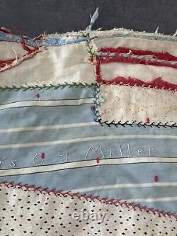 Crazy quilt vintage 1928 HANDMADE, ANTIQUE, EMBROIDERED, UNIQUE 72x85 Folk Art