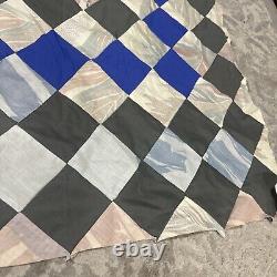 Custom Handmade Checkered Quilt Hand Quilted Vintage Retro MCM Southern