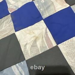 Custom Handmade Checkered Quilt Hand Quilted Vintage Retro MCM Southern