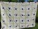 Dresden Plate Quilt 74 X 88 Vintage Hand Appliqued Hand Quilted Yellow