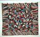 Dubuffet Abstract/crazy Quilt W Medallion & Flange 60 X 75 Wools, C1900, Ny