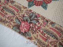 Early c1840 PA Pre Civil War Chintz Compass QUILT 90x87 Quilted to death