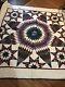 Estate Find Hand Quilted Lone Star Quilt 83x83 Full Queen Beautiful Blues