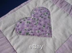 Exquisite Vintage Country Romance Valentine Wild Hearts Hand Made Heart Quilt