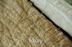 FLAWS Antique Patchwork Hand Tied Tumbling Blocks Quilt 77 x 70 Old Early