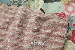 FLAWS WEAR Antique VTG Hand Tied Patchwork Quilt Feedsacks Novelty Print 63x80