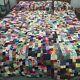Full Size Scrap Quilt Made From 100's Of Fabric Samples In Various Sizes