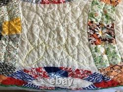 GORGEOUS 1930s Double WEDDING RING Quilt Made By Missionary Group (Note Incl)