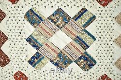 GORGEOUS Vintage Mid-19th Century Chimney Sweep Antique Quilt Early Fabrics