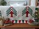 Generational Stunning Red White & Green Vintage Pine Tree Quilt 98x82 Christmas