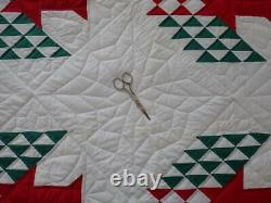Generational Stunning Red White & Green Vintage Pine Tree QUILT 98x82 Christmas