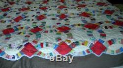 Gorgeous Handmade Quilt Rare Beauty! Vintage Approx 77 X 87