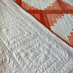 Gorgeous Handmade and Hand Stitched Cotton Log Cabin Quilt 70x80