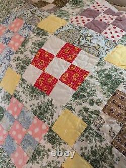 Gorgeous Homemade Antique Advanced 9 Block Quilt