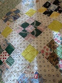 Gorgeous Homemade Antique Advanced 9 Block Quilt