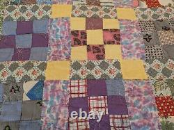 Gorgeous Homemade Antique Advanced 9 Block Quilt