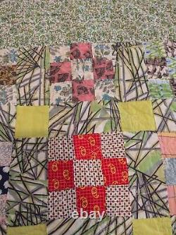 Gorgeous Homemade Antique Advanced 9 Block Quilt