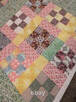 Gorgeous Homemade Antique Advanced 9 Block Quilt