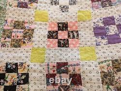 Gorgeous Homemade Antique Advanced 9 Block Quilt