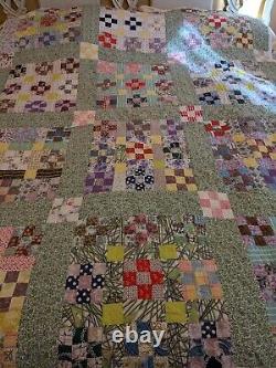 Gorgeous Homemade Antique Advanced 9 Block Quilt