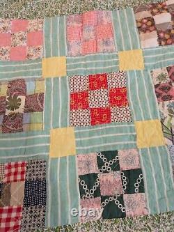 Gorgeous Homemade Antique Advanced 9 Block Quilt