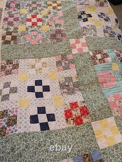 Gorgeous Homemade Antique Advanced 9 Block Quilt